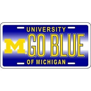 Michigan Wolverines NCAA "Go Blue" License Plate